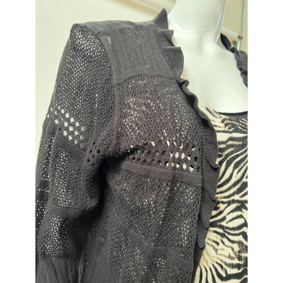 I.N. Studio Pattern Weave Sweater  XL Black   60% Cotton 40% Acrylic - Picture 15 of 16